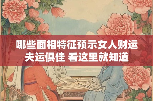 哪些面相特征预示女人财运夫运俱佳 看这里就知道