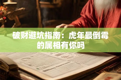 破财避坑指南：虎年最倒霉的属相有你吗