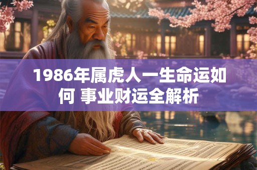 1986年属虎人一生命运如何 事业财运全解析