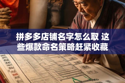 拼多多店铺名字怎么取 这些爆款命名策略赶紧收藏