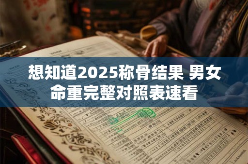 想知道2025称骨结果 男女命重完整对照表速看