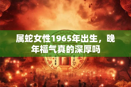 属蛇女性1965年出生，晚年福气真的深厚吗