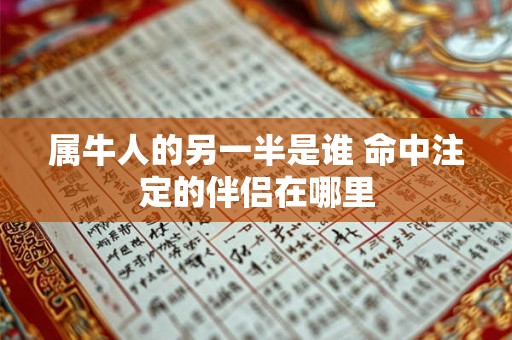 属牛人的另一半是谁 命中注定的伴侣在哪里