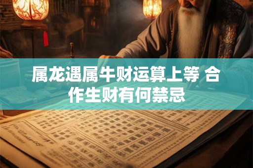 属龙遇属牛财运算上等 合作生财有何禁忌