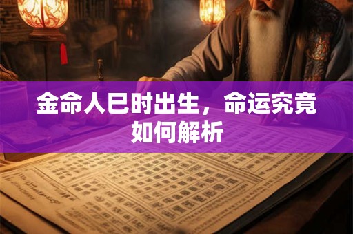 金命人巳时出生，命运究竟如何解析