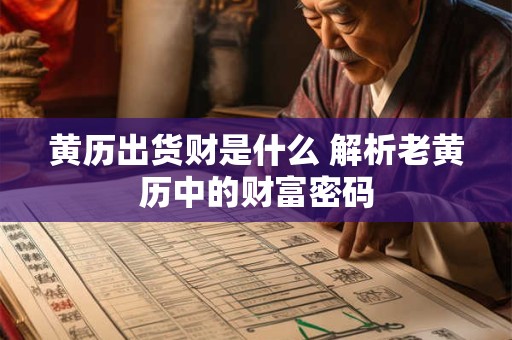 黄历出货财是什么 解析老黄历中的财富密码