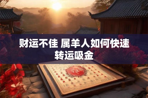 财运不佳 属羊人如何快速转运吸金