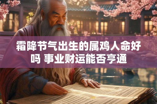 霜降节气出生的属鸡人命好吗 事业财运能否亨通
