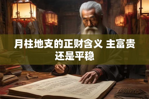 月柱地支的正财含义 主富贵还是平稳