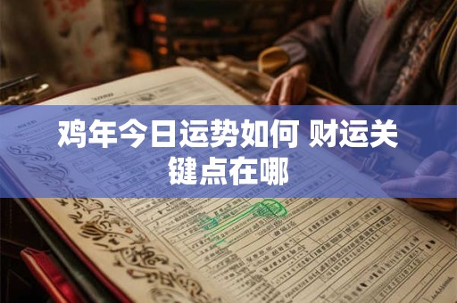 详细阅读:鸡年今日运势如何 财运关键点在哪 鸡年今日运势如何 财运关键点在哪