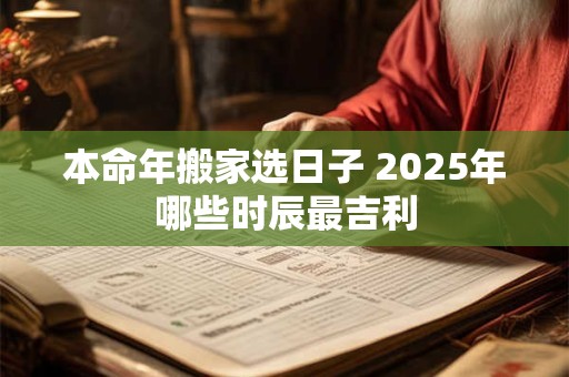 本命年搬家选日子 2025年哪些时辰最吉利