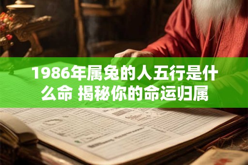 1986年属兔的人五行是什么命 揭秘你的命运归属