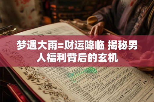 梦遇大雨=财运降临 揭秘男人福利背后的玄机