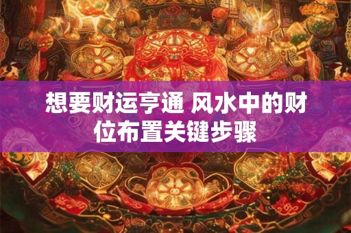 想要财运亨通 风水中的财位布置关键步骤