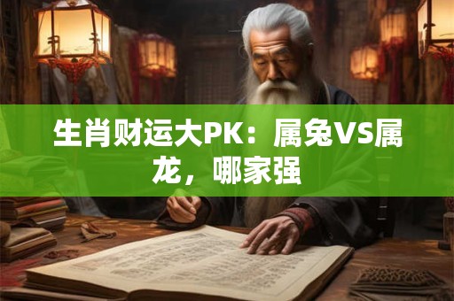 生肖财运大PK：属兔VS属龙，哪家强