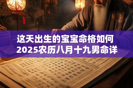 这天出生的宝宝命格如何 2025农历八月十九男命详解