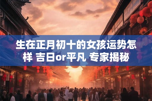 生在正月初十的女孩运势怎样 吉日or平凡 专家揭秘