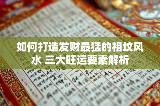 如何打造发财最猛的祖坟风水 三大旺运要素解析