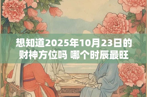 想知道2025年10月23日的财神方位吗 哪个时辰最旺财