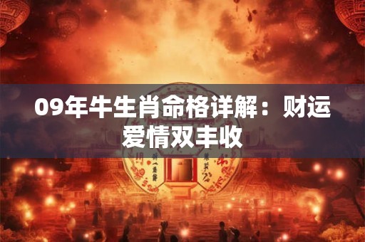 09年牛生肖命格详解：财运爱情双丰收