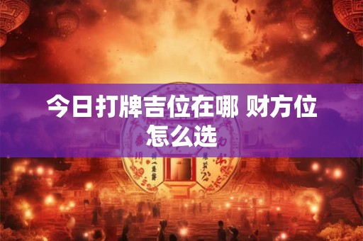 今日打牌吉位在哪 财方位怎么选