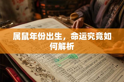 属鼠年份出生，命运究竟如何解析