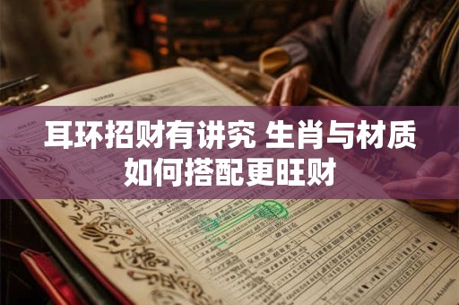 耳环招财有讲究 生肖与材质如何搭配更旺财