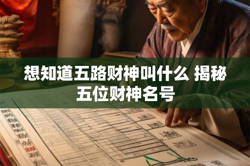想知道五路财神叫什么 揭秘五位财神名号
