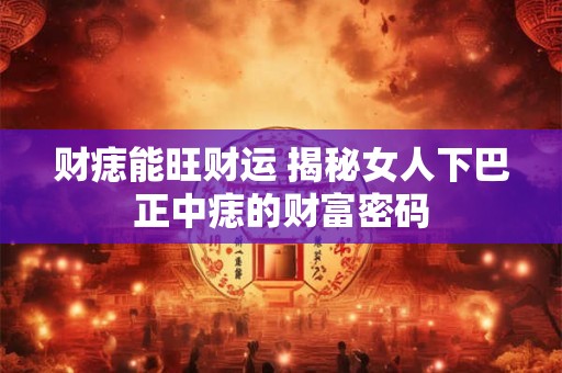 财痣能旺财运 揭秘女人下巴正中痣的财富密码