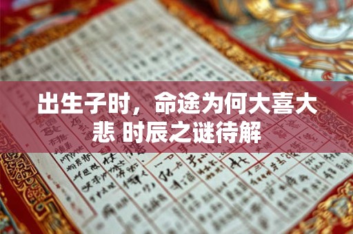 出生子时，命途为何大喜大悲 时辰之谜待解