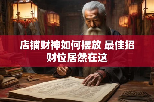 店铺财神如何摆放 最佳招财位居然在这