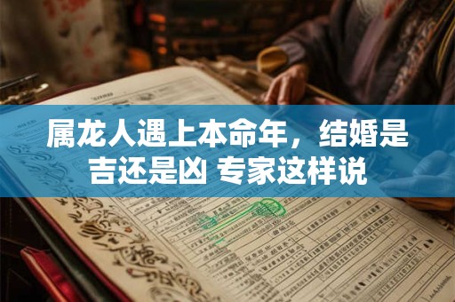 属龙人遇上本命年，结婚是吉还是凶 专家这样说