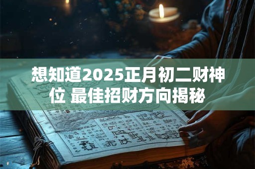 想知道2025正月初二财神位 最佳招财方向揭秘