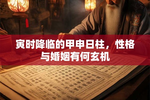 寅时降临的甲申日柱，性格与婚姻有何玄机