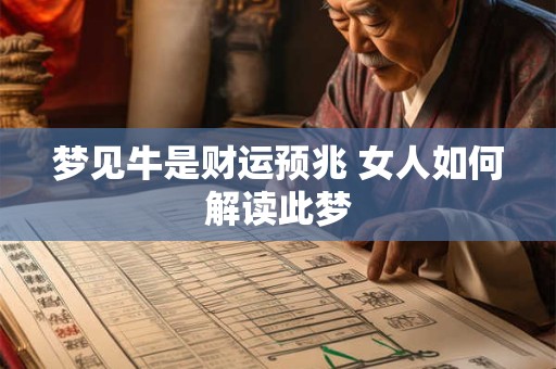 梦见牛是财运预兆 女人如何解读此梦