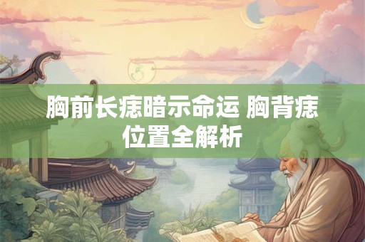 胸前长痣暗示命运 胸背痣位置全解析