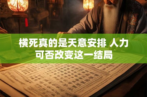 横死真的是天意安排 人力可否改变这一结局