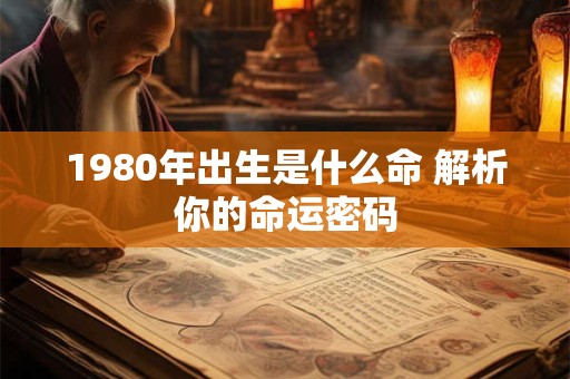 1980年出生是什么命 解析你的命运密码
