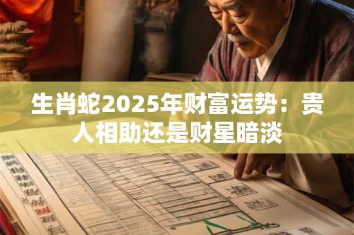 生肖蛇2025年财富运势：贵人相助还是财星暗淡