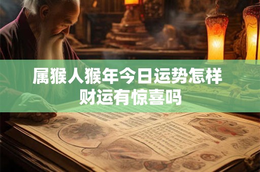 属猴人猴年今日运势怎样 财运有惊喜吗