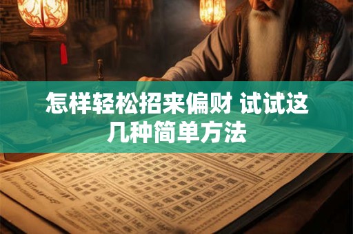 怎样轻松招来偏财 试试这几种简单方法