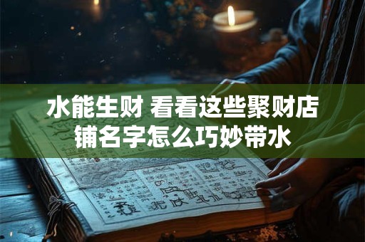 水能生财 看看这些聚财店铺名字怎么巧妙带水