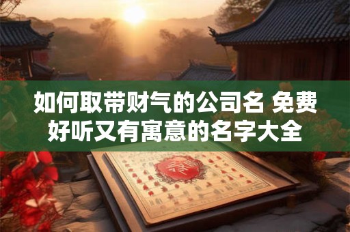 如何取带财气的公司名 免费好听又有寓意的名字大全