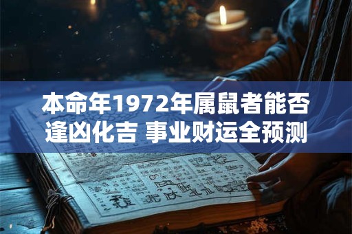 本命年1972年属鼠者能否逢凶化吉 事业财运全预测