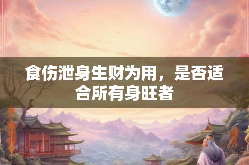 食伤泄身生财为用，是否适合所有身旺者