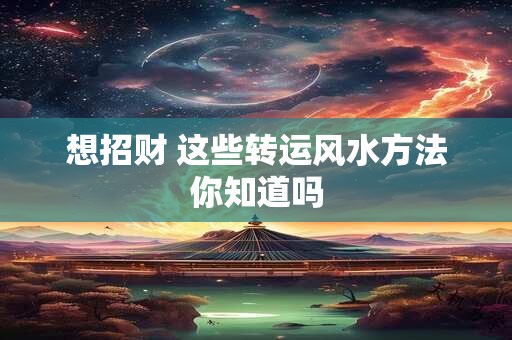 想招财 这些转运风水方法你知道吗