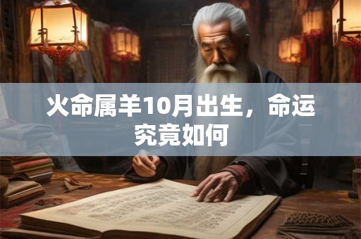 火命属羊10月出生，命运究竟如何