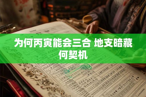 为何丙寅能会三合 地支暗藏何契机