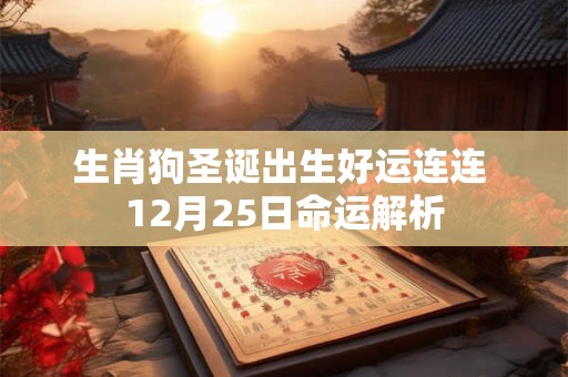 生肖狗圣诞出生好运连连 12月25日命运解析