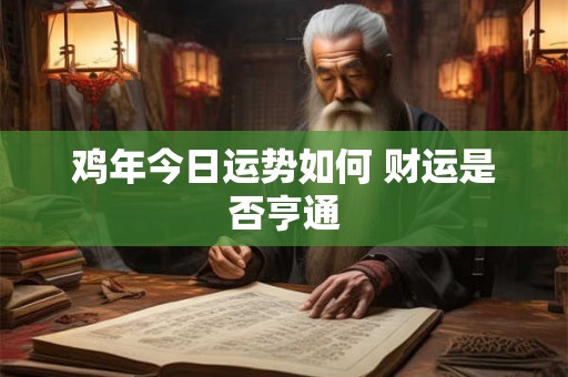 鸡年今日运势如何 财运是否亨通